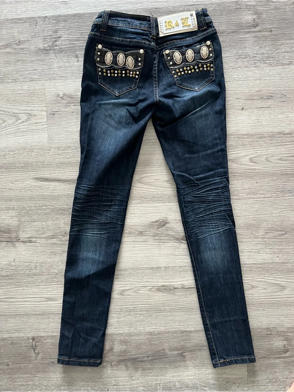 Rock & Love Embellished Studded Skinny Jeans | Size 1 | Embellished Pockets